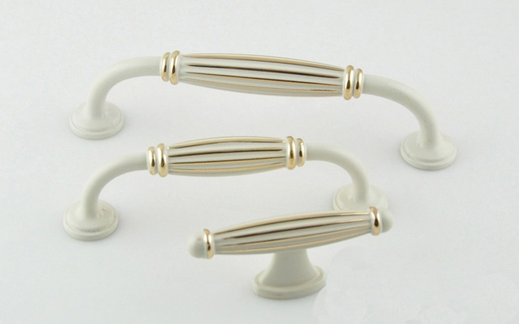 Fashion 10pcs Single Hole Ivory White Drawer Handle luxury Gold Knobs Cabinet Pulls Edge Kids Dresser Knobs