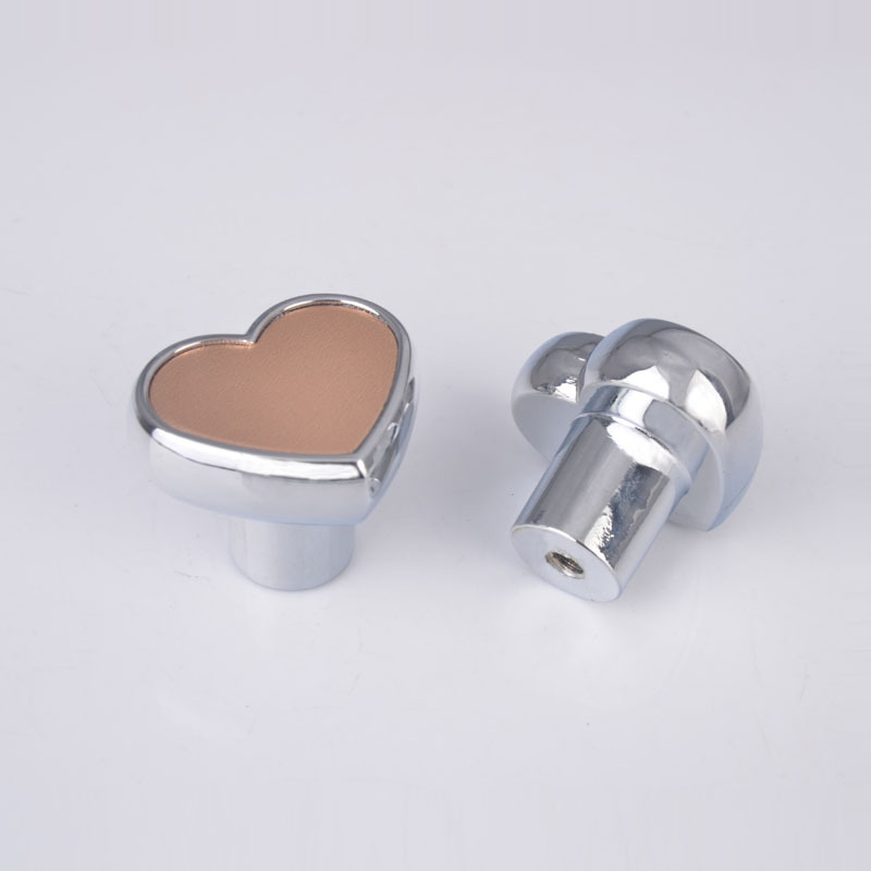 Hot selling single hole Zinc Alloy heart shape modern handle knob Kitchen Cabinet Furniture Handle knob