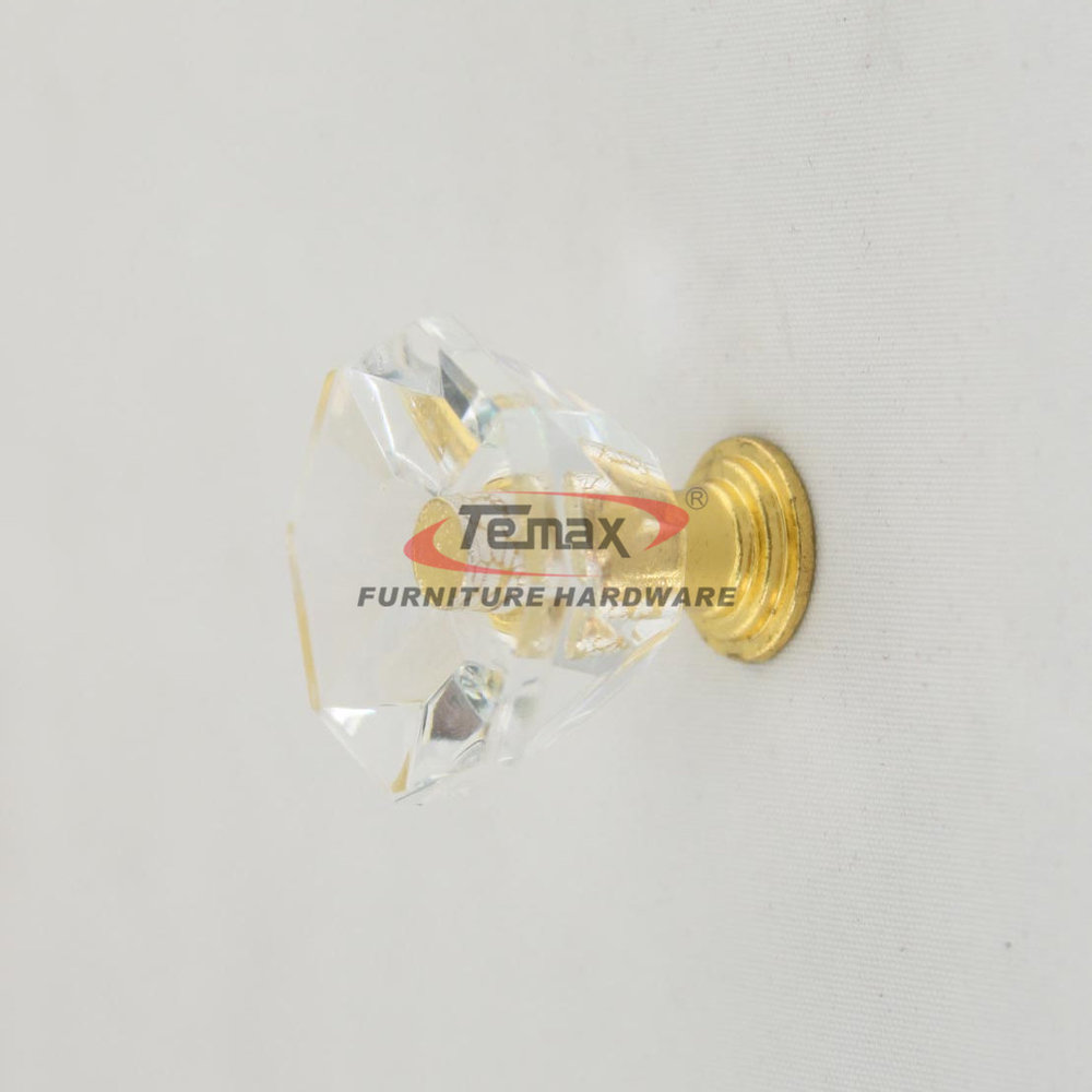 10pcs Cute Clear Plastic Cabinet Knob Handle Cupboard Drawer Knob Little Knob Golden Base Color