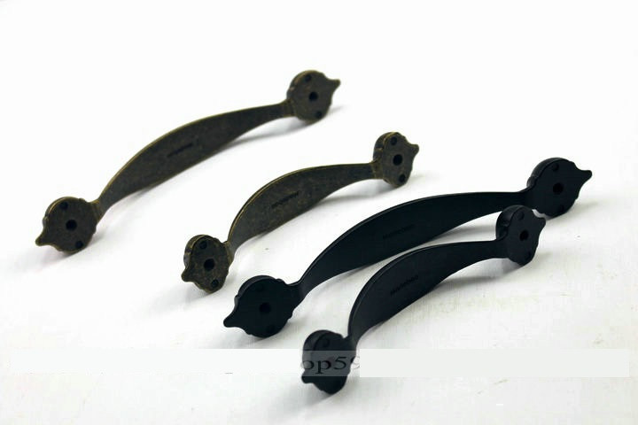 96mm New Arrival black color furniture handles and knobs for kitchen Cabinet dresser wardrobe knobs