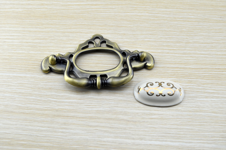 Ceramic zinc alloy handle  The drawer  handle  Cabinet handle