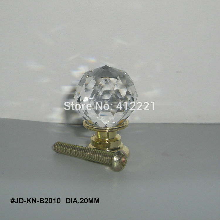 - 10 Pcs 20mm Small Clear White Crystal Glass Knob In Brass for Jewelry Box Dresser Drawer Children Room Cupboard