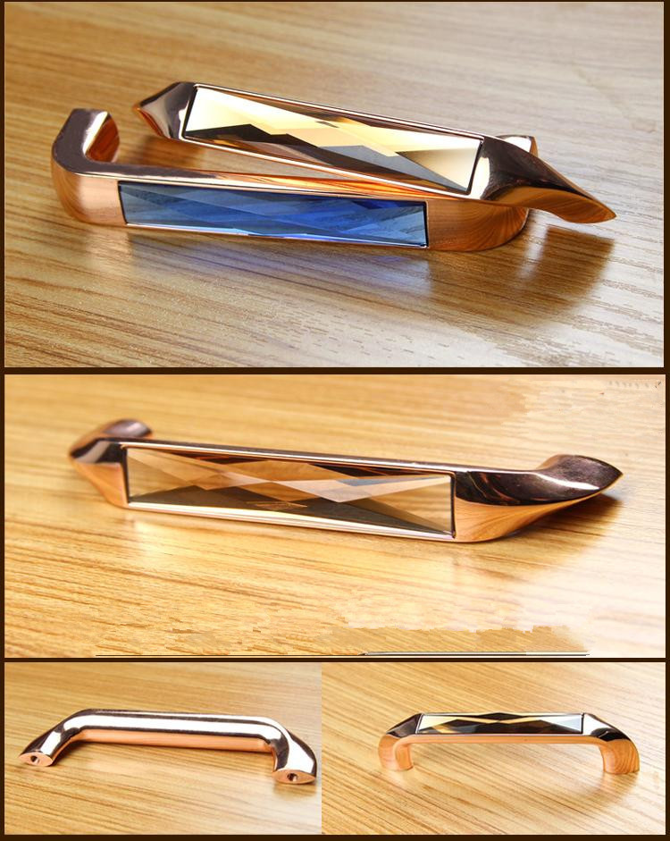 128mm Hot Selling K9 Crystal Glass Funiture Handles and  Knobs for cupboard kitchen Cabinet  bedroom dresser drawer