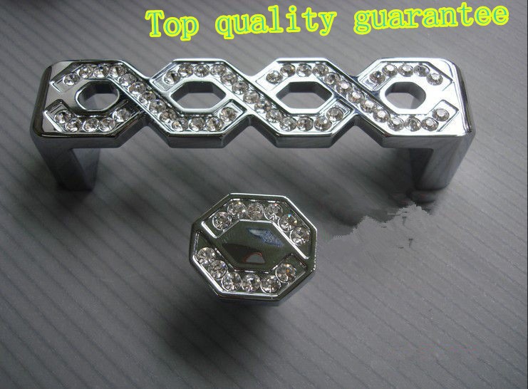 L27xW24 Free Shipping crystal glass drawer knobs for cupboard kitchen cabinet bedroom
