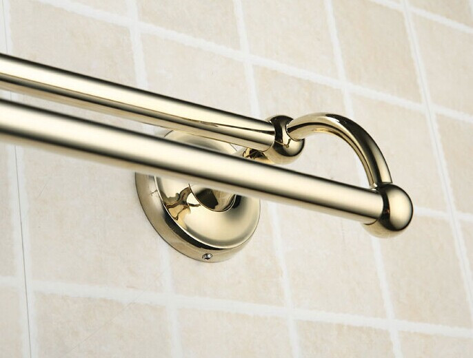 top quality wall mounted golden plating rack towel bar shelf   bathroom accessories