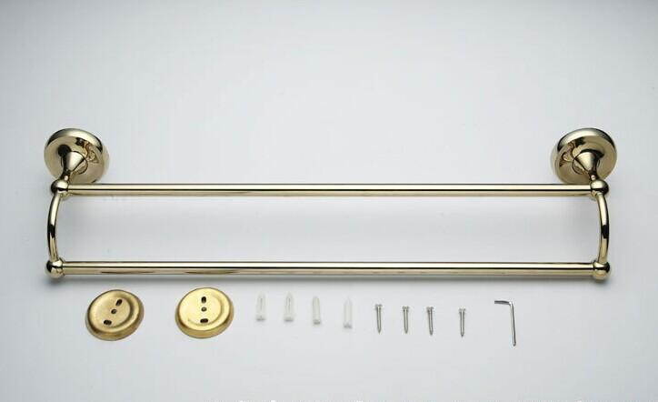 top quality wall mounted golden plating rack towel bar shelf   bathroom accessories