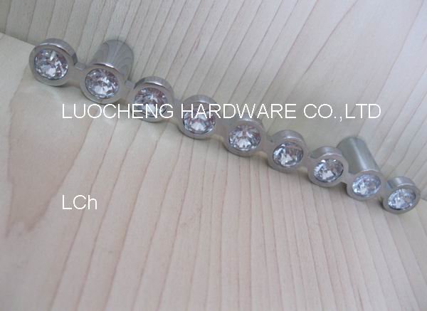100PCS/ LOT 140 MM CLEAR CRYSTAL HANDLE WITH ALUMINIUM ALLOY CHROME METAL PART