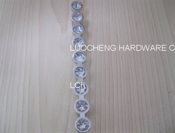 50PCS/ LOT 140 MM CLEAR CRYSTAL HANDLE WITH ALUMINIUM ALLOY CHROME METAL PART