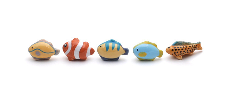 10pcs Cartoon Fish Ocean Style ceramic Furniture Handle/Knob,  Kids Bedroom Cabinet Cupboard Drawer Knob Pulls Handle