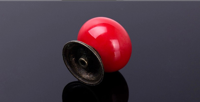 10pcs/Lot Ceramic Colorful Round Simple Cabinet Pull Handle Cupboard Drawer Ball Knob, red, yellow, green, white, orange