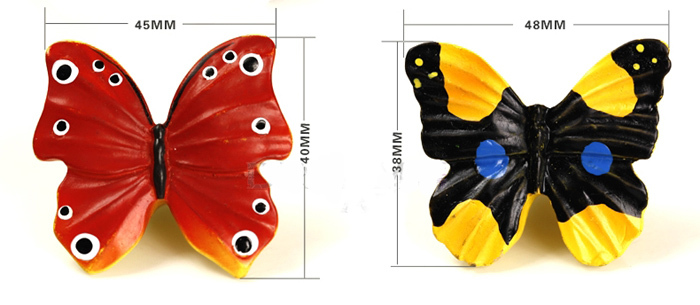 Children room Resin Butterfly Cupboard Drawer Knob Pulls Drawers Handle creative kitchen cabinet knobs handles