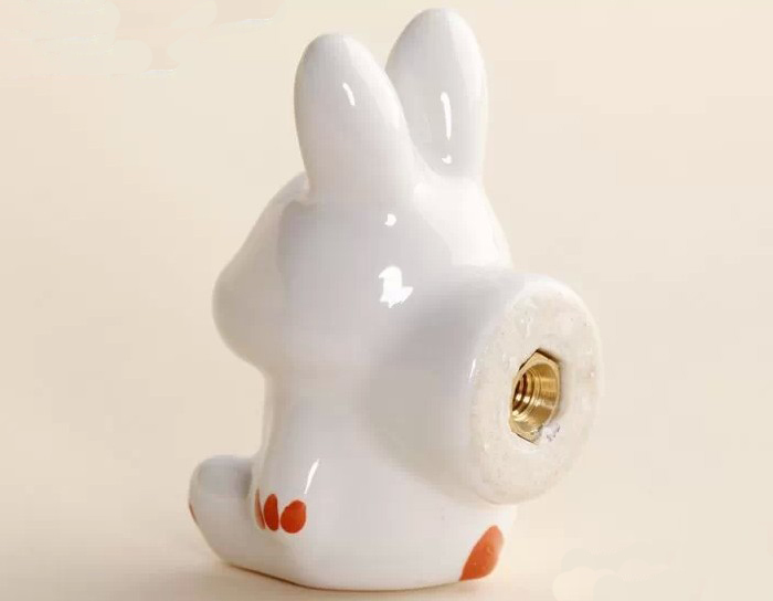 Lovely Rabbit panda zebra Cartoon Cute Handle Animals Door Cabinet Drawer Ceramic Knob Pulls single hole 10 PCS